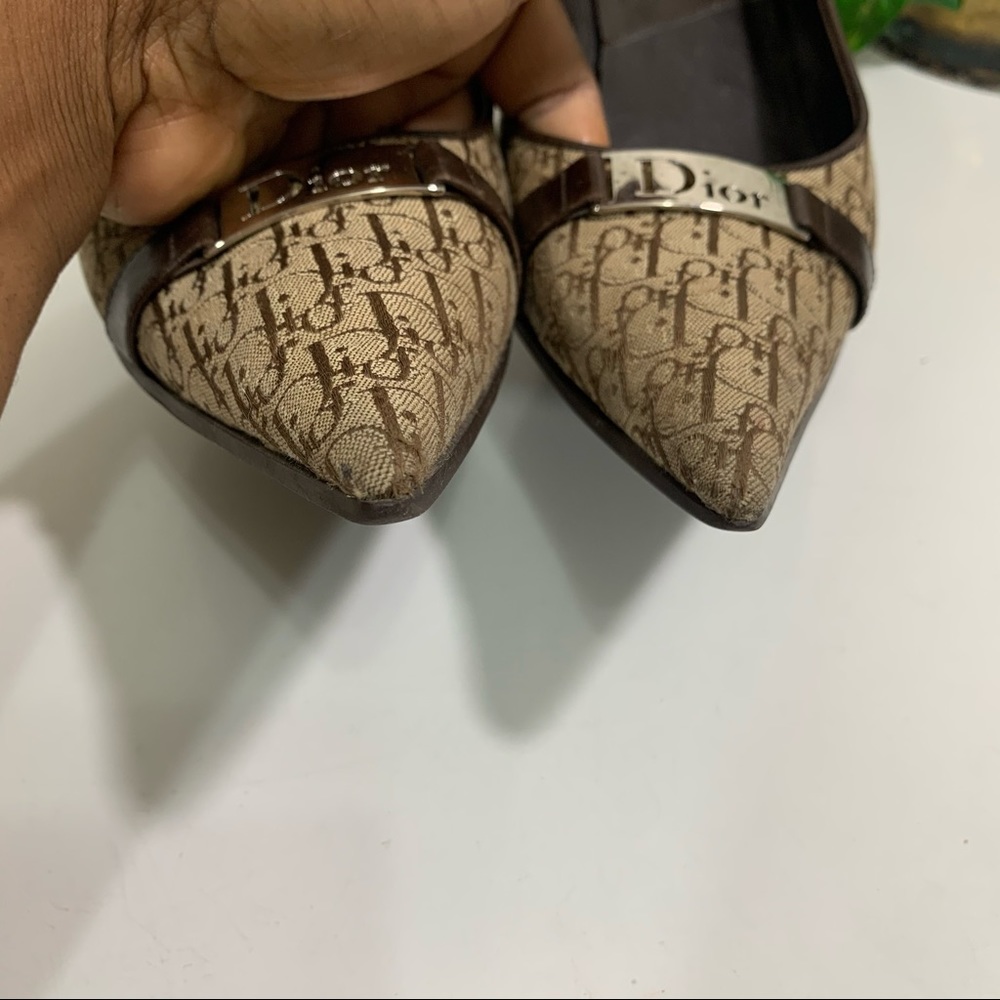 Dior Diorissimo Logo Canvas Pumps Heel Shoe - Picture 8 of 13